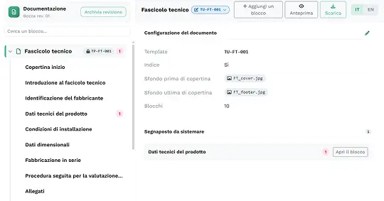 Screenshot: revisioni congelate per matricola